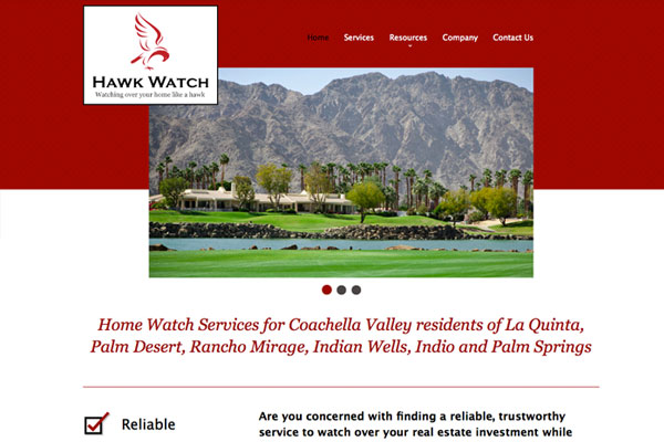 Hawk Home Watch web design