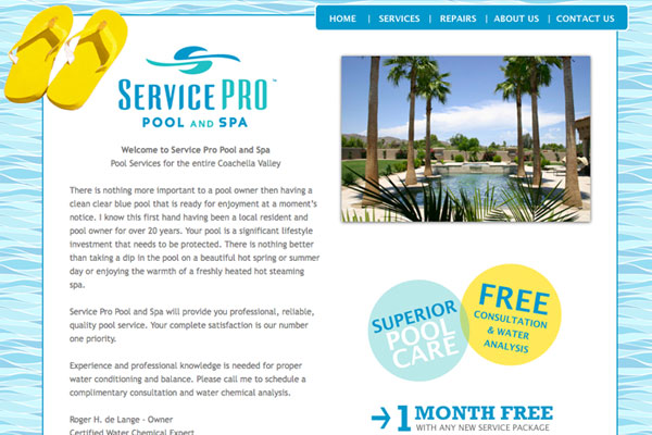 Service Pro Pool web design