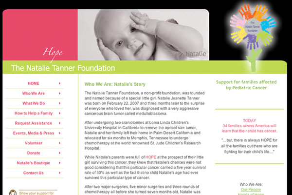 Natalie Turner Foundation web design